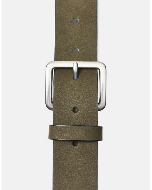 Pull&Bear Green Leather Effect Belt for men