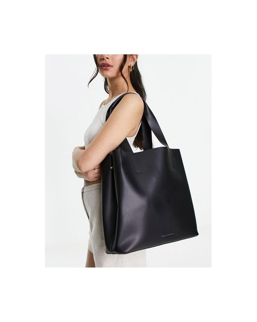 French Connection Black Chunky Strap Tote Bag