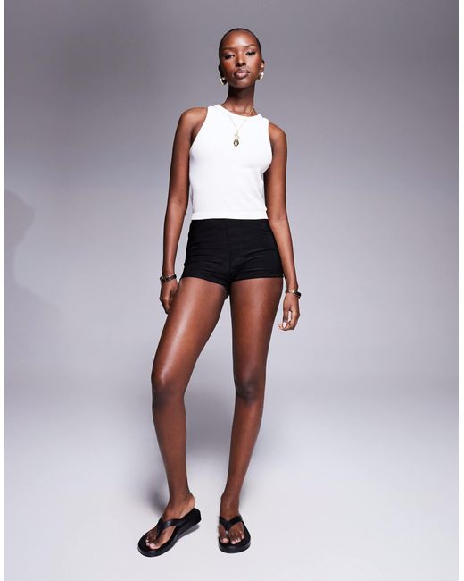 ASOS White Co-ord Slinky Hot Pant Shorts