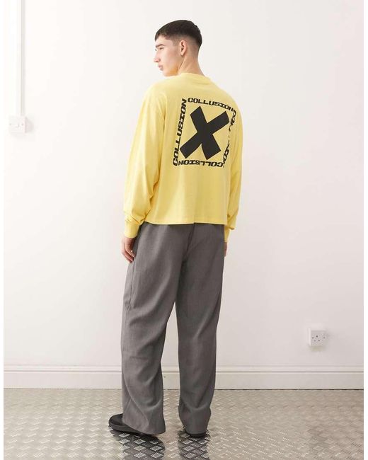 Collusion Yellow Printed T-shirt for men