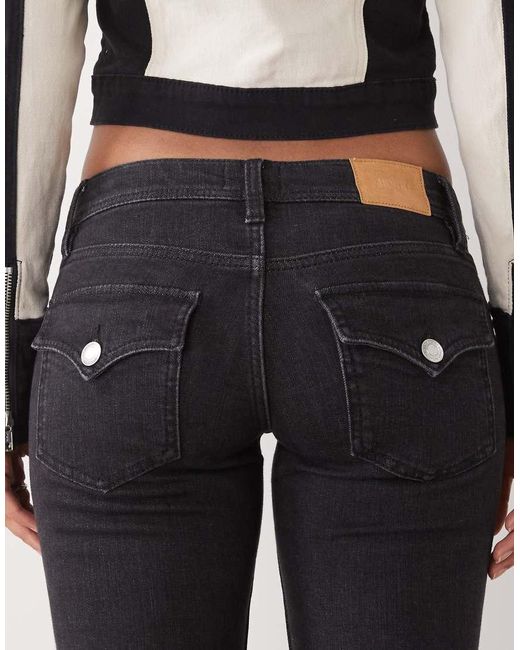 Monki Black Flared Denim Jeans