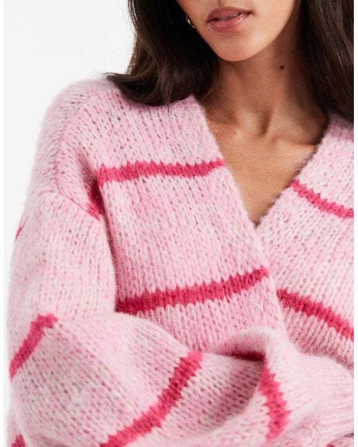 Vero Moda Red Soft Blouson Sleeve Edge To Edge Cardigan