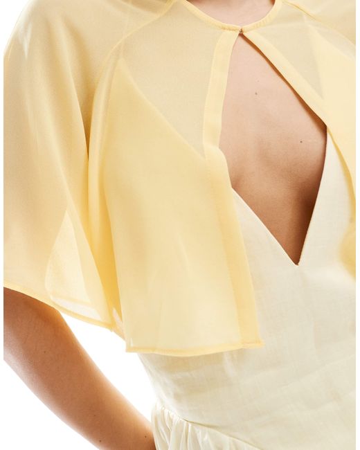 TFNC London White Bridesmaids Chiffon Mini Cape