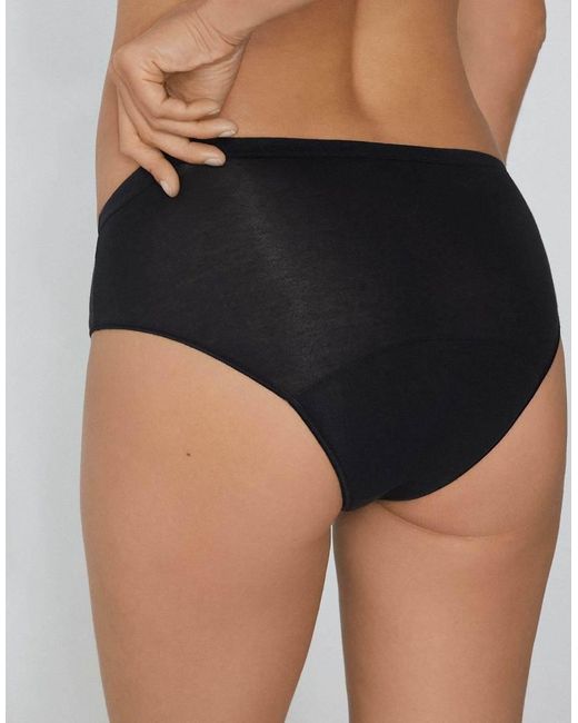 Tezenis Black Cotton Heavy Flow Period Pants