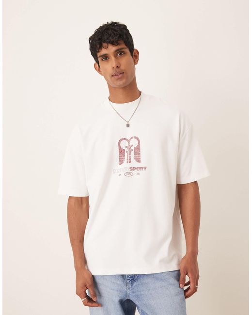 ASOS White Breathemaxtm Heavyweight Oversized T-shirt With Logo Graphic for men