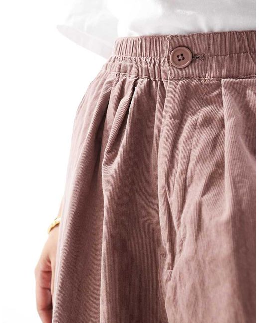 ASOS Pink Asos Design Petite Cord Balloon Trousers