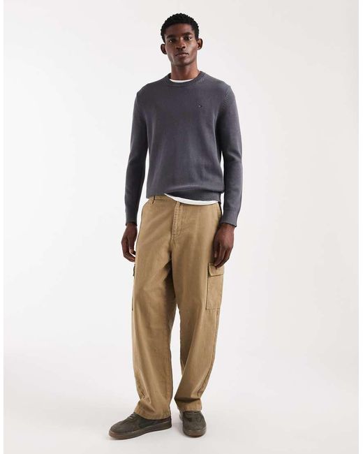Tommy Hilfiger Gray Chest Logo Slim Jumper for men