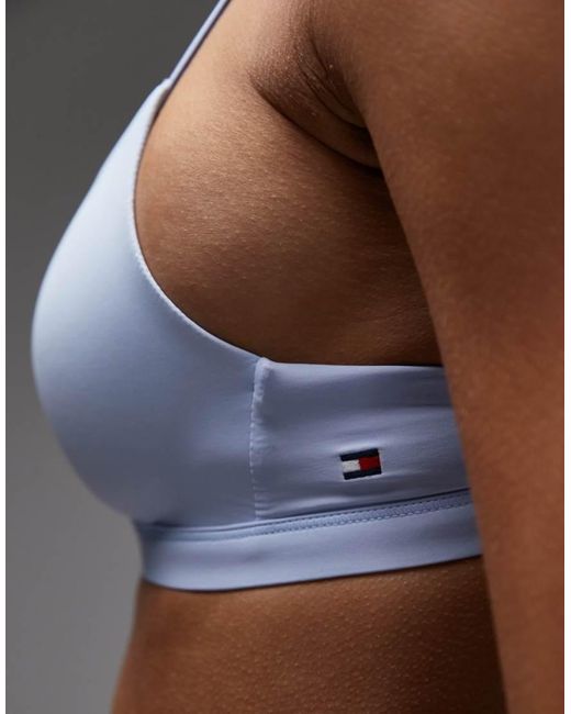 Tommy Hilfiger Blue Microfibre Essentials Padded Triangle Bra