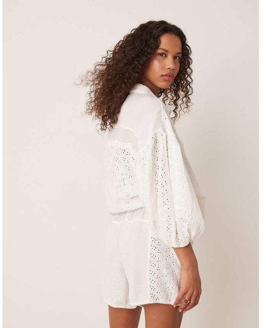 Free People Natural Full Bloom Pointelle Shorts