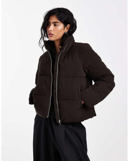 Vero Moda Black Short Corduroy Puffer Jacket