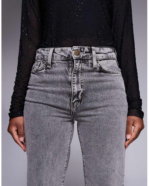 Vaqueros Grises De Pernera Ancha Con Cinturón Extraíble De River Island de color Gray