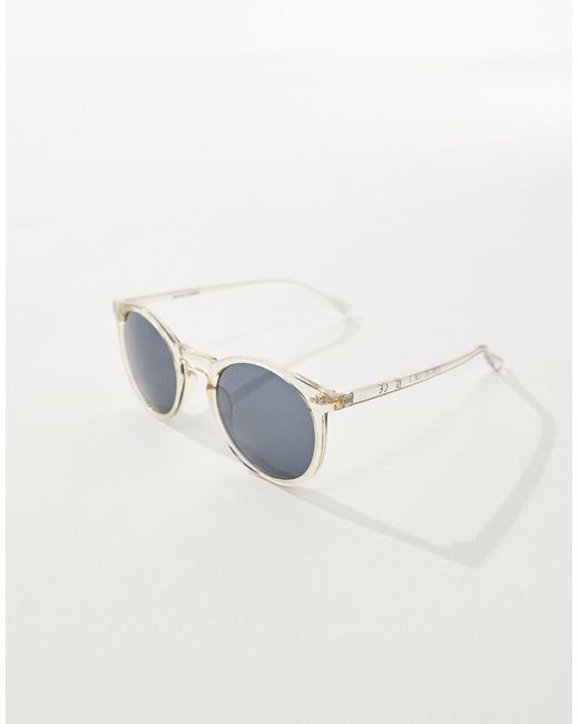 Jack & Jones – runde sonnenbrille mit transparentem gestell in Brown für Herren
