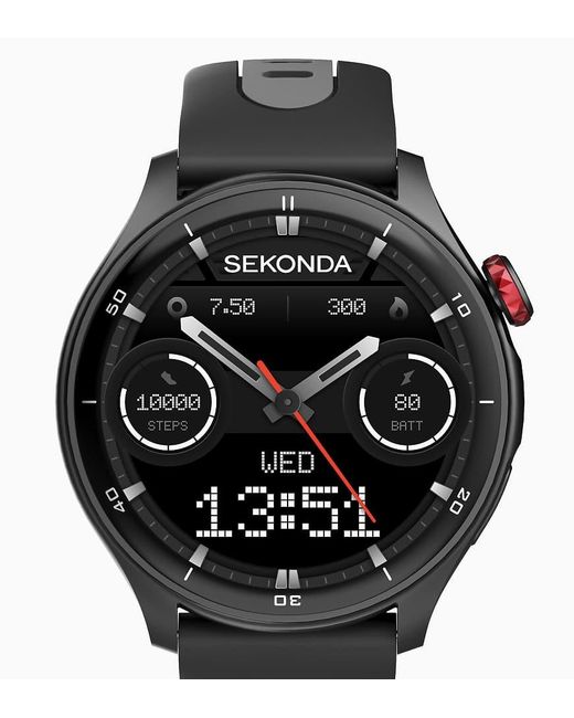 Sekonda Black Active Pro 47Mm Round Watch for men