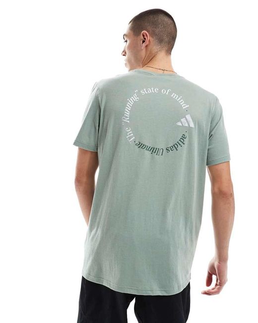 Adidas Originals Green Ultimate Metallic Graphic Tee for men