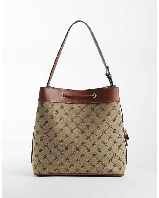 Mango Brown Monogram Bucket Bag