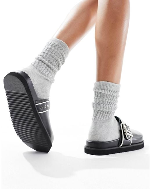 Raid Wide Fit Black Nellie Platform Mules
