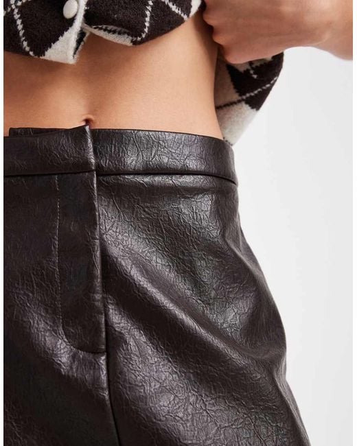 Vero Moda Black High-waist Leather-look Mini Skirt