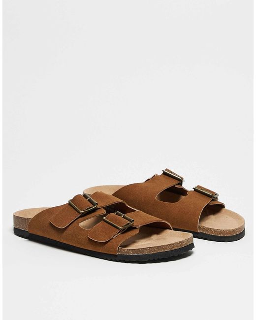 ASOS Brown Two Strap Sandals for men