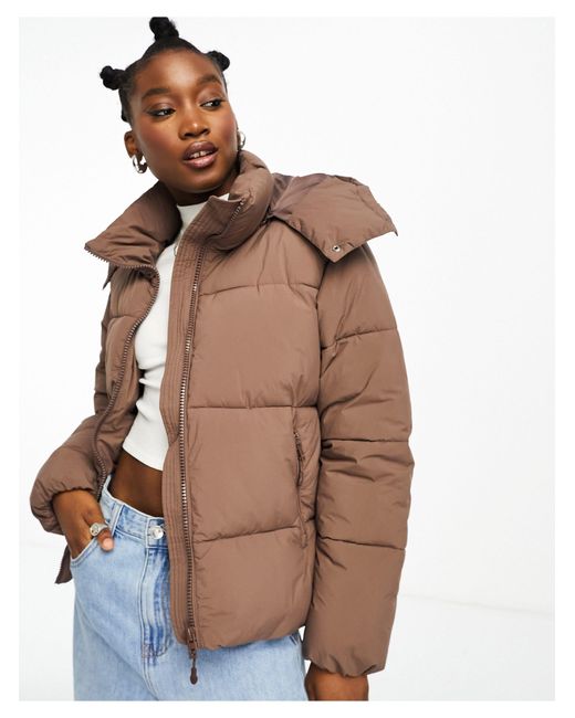 Cotton On Brown Cotton on – button up mother – pufferjacke
