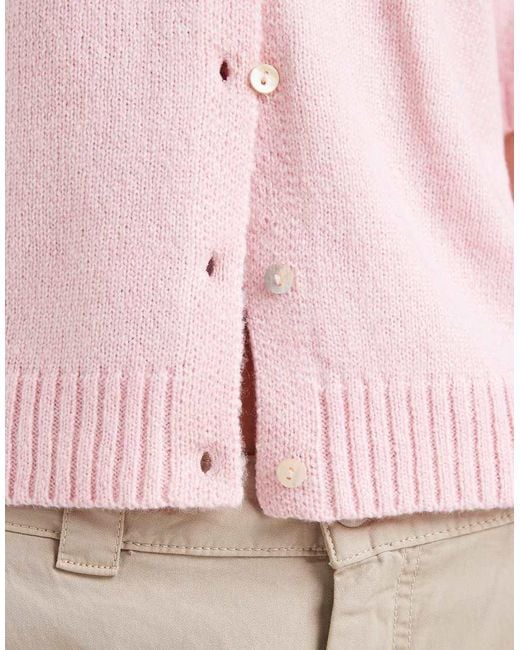 Threadbare Pink Short Sleeve Crew Neck Cardigan