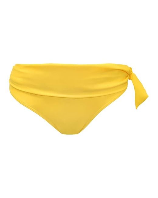 Pour Moi Yellow Bermuda Tie Fold Over Bikini Brief