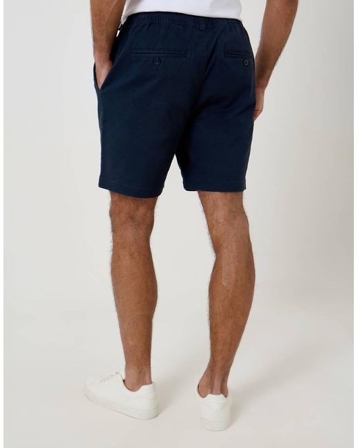 Threadbare Blue Shorter Length Stretch Chino Shorts for men
