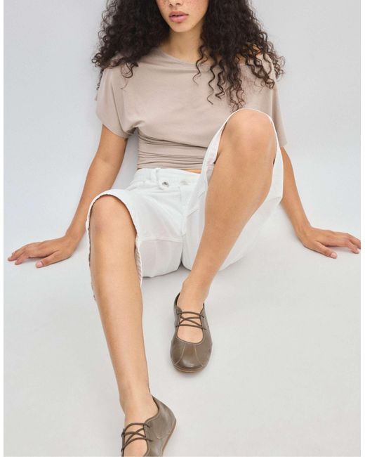 Stradivarius Gray Sneaker-ballerinas mit elastischem einsatz