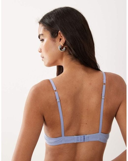 ASOS Blue Rib Moulded T-shirt Bra