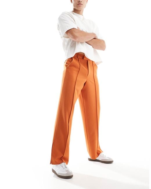 strapless open back dress Burnt Orange Linen Trouser main image 0