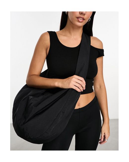 Weekday Black Unisex Samir Slouchy Shoulder Bag