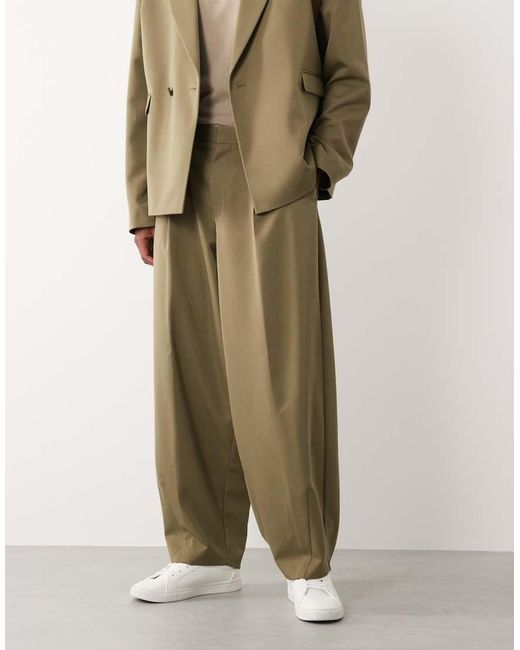 ASOS Green Barrel Suit Trousers for men
