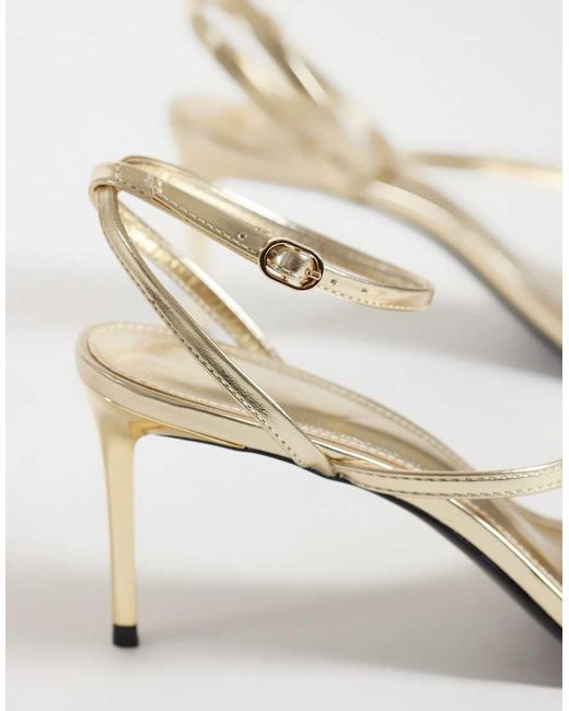 Mango White Strappy Heeled Sandal