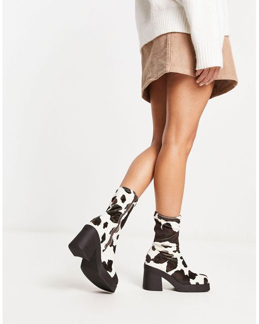 Steve Madden Klayton Heeled Boots in White | Lyst