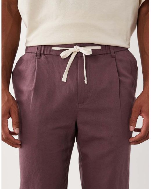Mango Natural 100% Linen Straight Fit Trousers for men