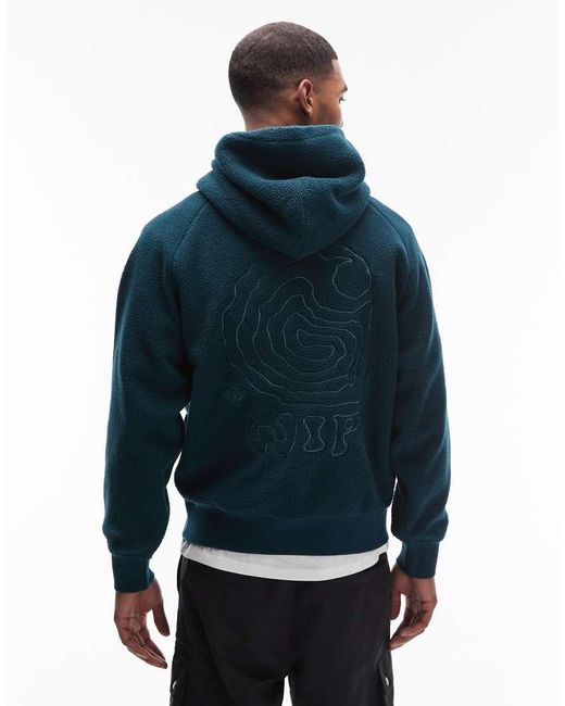 Carhartt Blue Helix Fleece Oversized Pullover Hoodie for men