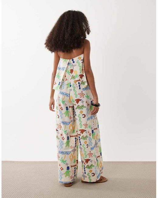 ASOS White Double Layer Strapless Jumpsuit