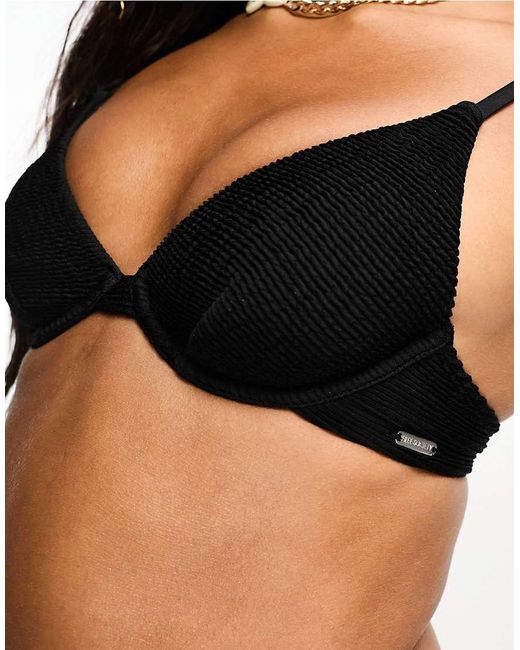 Free Society Black Mix And Match Crinkle Underwire Bikini Top