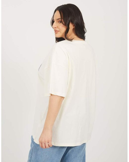 Brave Soul Natural Curve Graphic Print Oversized T-Shirt