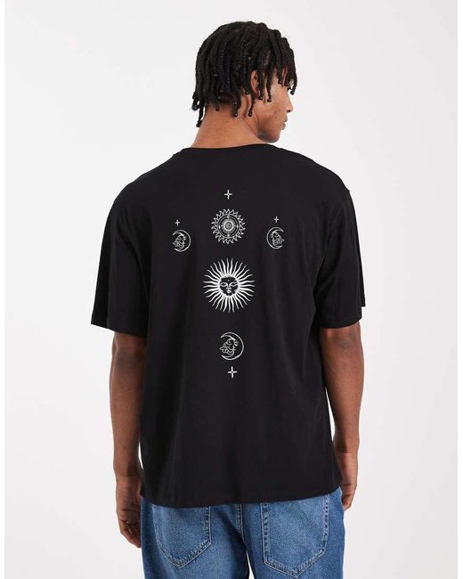 Jack & Jones Black T-shirt With Celestial Back Print for men