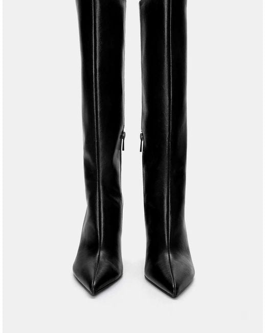 Pull&Bear Black High-Heel Boots