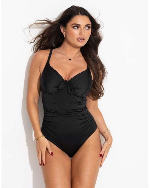 Pour Moi Black St Kitts Underwired Non-Padded Swimsuit