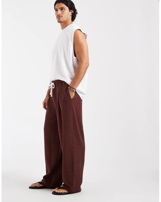 ASOS White Oversized Textured Balloon Sweatpants for men