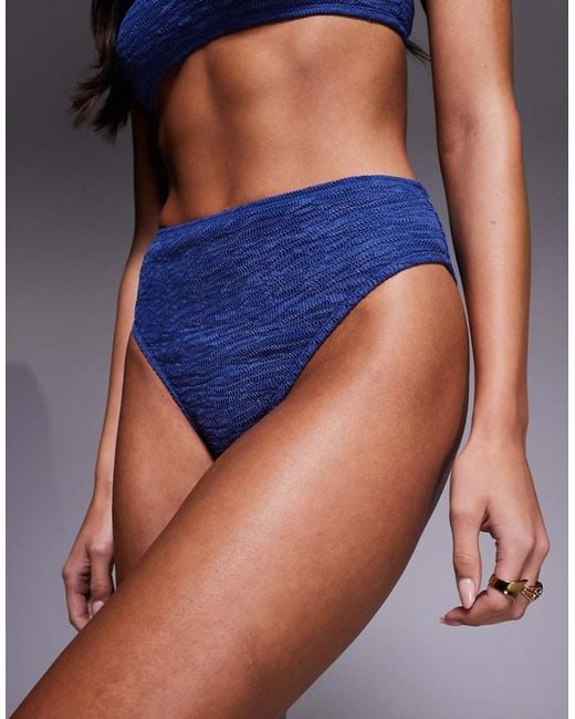 ASOS Blue Oceana Azores High Leg High Waist Bikini Bottom