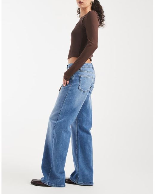 ONLY Blue Judy Low Rise Wide Leg Jeans