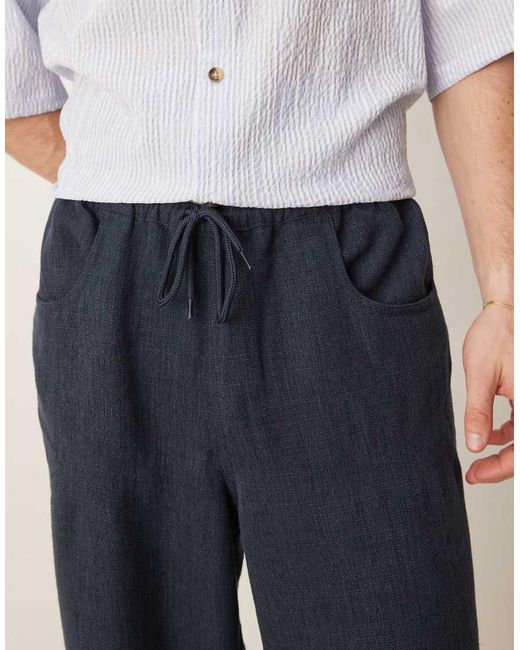 ASOS Blue baggy Trouser With Drawstring for men