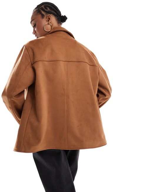ASOS Brown Asos design tall – jacke aus wildleder