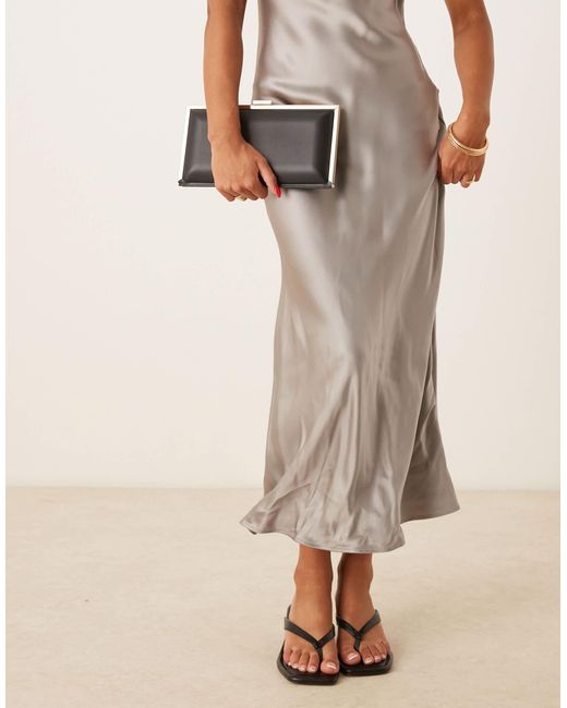 ASOS Natural Coated Square Frame Clutch Bag