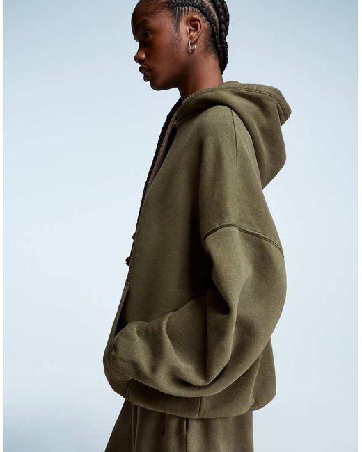 Bershka Oversized Hoodie in het Green