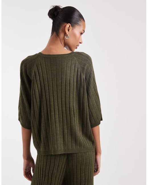 ONLY Green Short Sleeve Knit Top