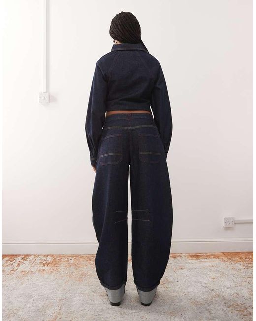 Collusion Blue Barrel Jean With Turn Up Hem